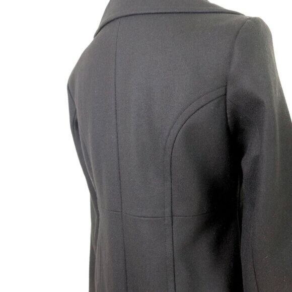 Anthropologie Tulle Size S Double Breasted Pea Coat Jacket Black Wool Blend - Picture 8 of 10